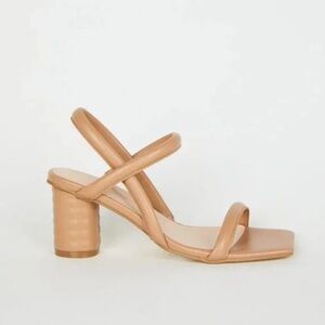 Urban Outfitters Tan Leather Strappy Block Heel Sandal